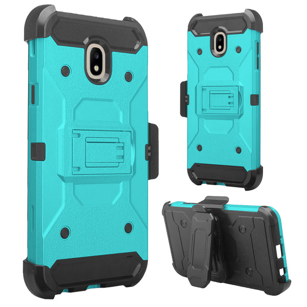 Samsung Galaxy J3 2018 Hybrid Holster Case - Teal - www.coverlabusa.com