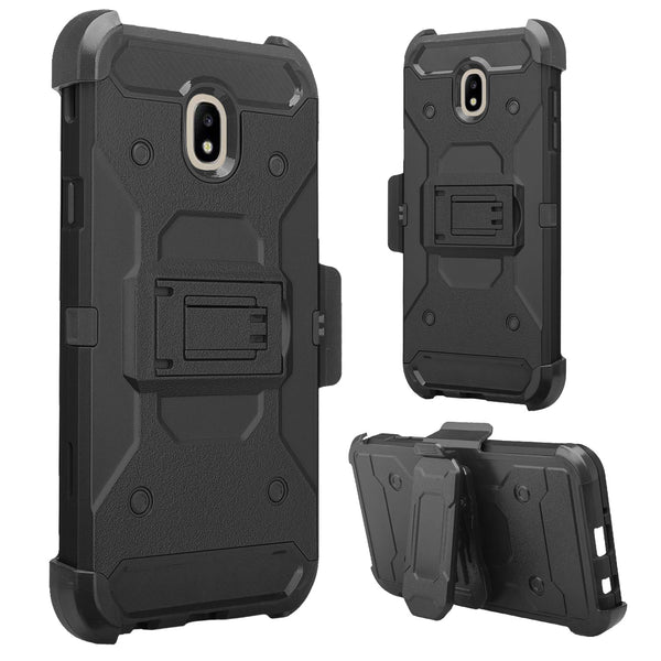 Samsung Galaxy J3 2018 Hybrid Holster Case - Black - www.coverlabusa.com