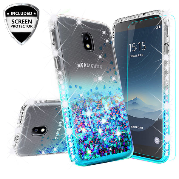 clear liquid phone case for samsung galaxy j3 (2018) - teal - www.coverlabusa.com