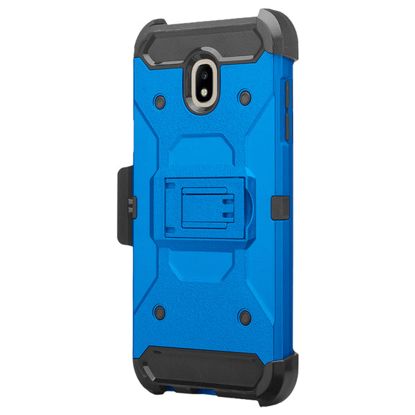 Samsung Galaxy J3 2018 Hybrid Holster Case - Blue - www.coverlabusa.com