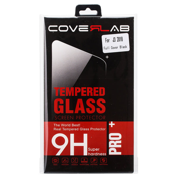 samsung galaxy j3 2018 screen protector tempered glass - black - www.coverlabusa.com