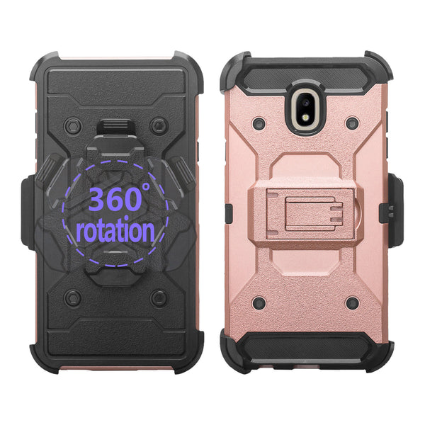 Samsung Galaxy J3 2018 Hybrid Holster Case - Rose Gold - www.coverlabusa.com
