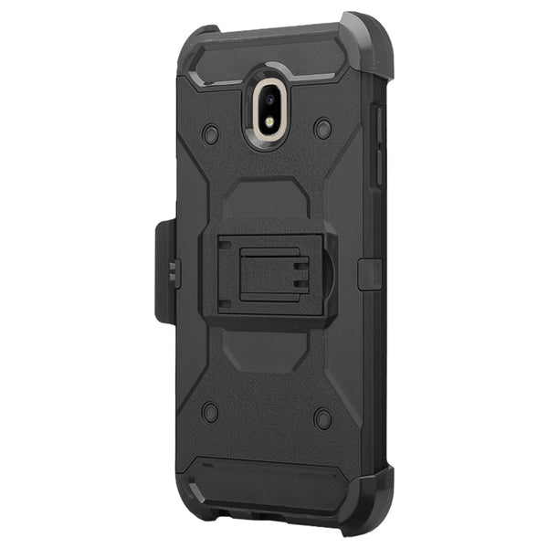 Samsung Galaxy J3 2018 Hybrid Holster Case - Black - www.coverlabusa.com