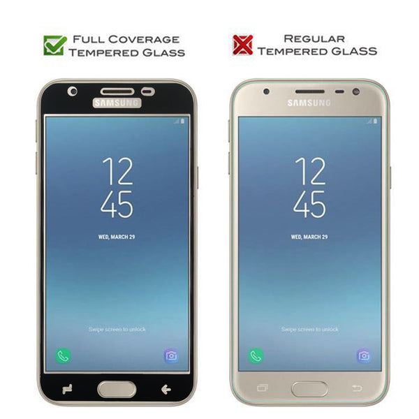 samsung galaxy j3 2018 screen protector tempered glass - black - www.coverlabusa.com