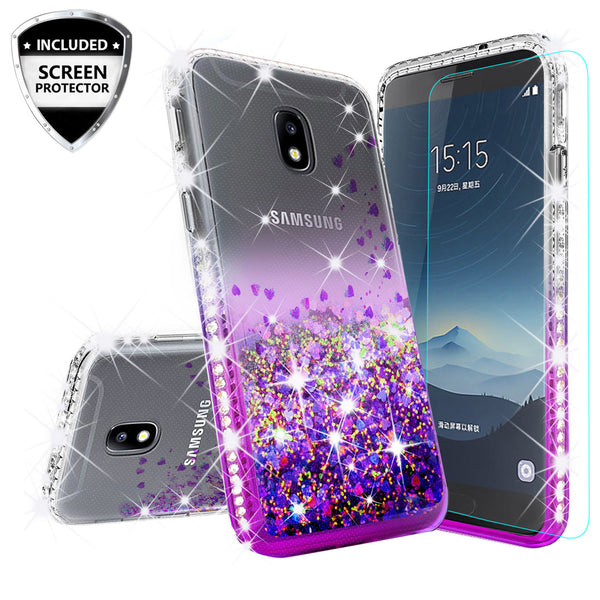 clear liquid phone case for samsung galaxy j3 (2018) - purple - www.coverlabusa.com