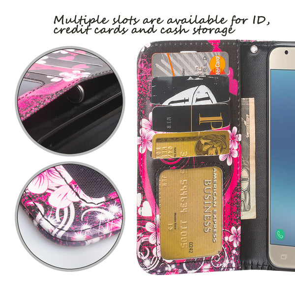 Samsung Galaxy J3 (2018) Wallet Case - heart butterflies - www.coverlabusa.com