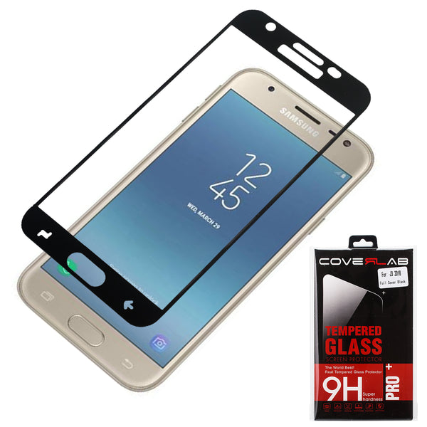 samsung galaxy j3 2018 screen protector tempered glass - black - www.coverlabusa.com