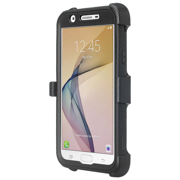 galaxy j7(2017) heavy duty holster case - black - www.coverlabusa.com