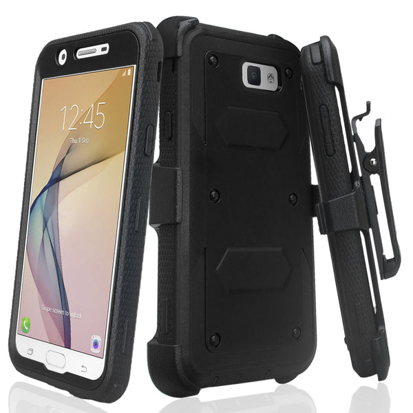 galaxy j7(2017) heavy duty holster case - black - www.coverlabusa.com