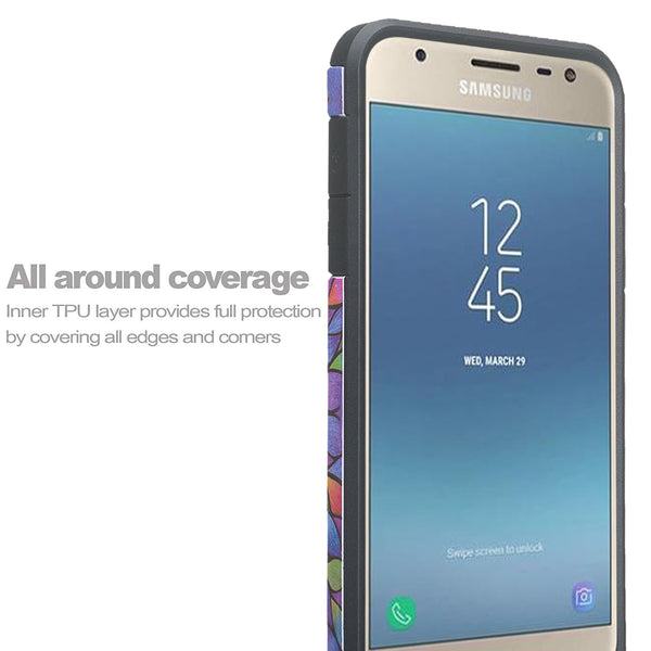 samsung galaxy j3 2018 hybrid case - rainbow flower - www.coverlabusa.com