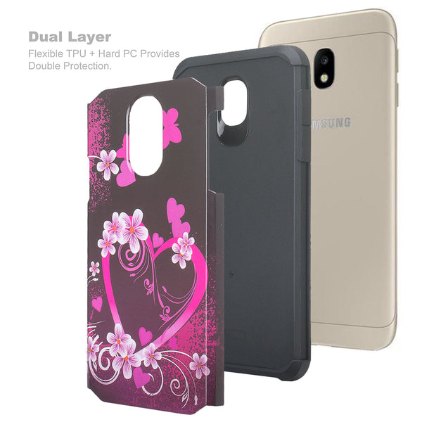 samsung galaxy j3 2018 hybrid case - heart butterflies - www.coverlabusa.com