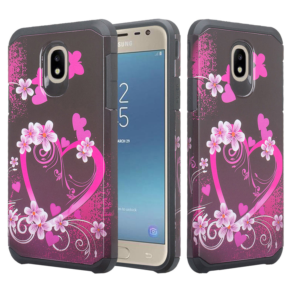 samsung galaxy j3 2018 hybrid case - heart butterflies - www.coverlabusa.com