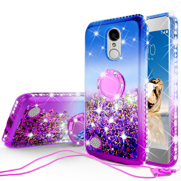 glitter ring phone case for lg aristo - blue gradient - www.coverlabusa.com