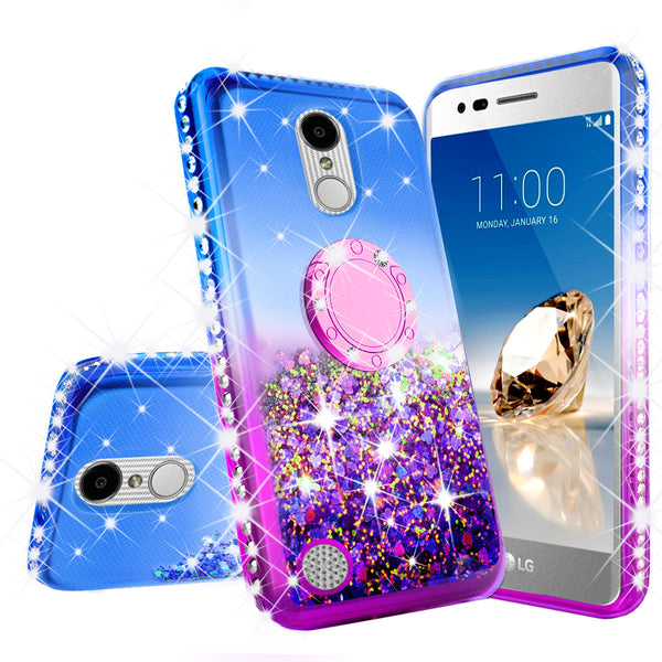 glitter ring phone case for lg aristo - blue gradient - www.coverlabusa.com