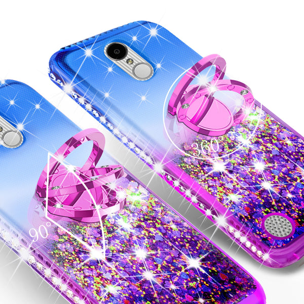 glitter ring phone case for lg aristo - blue gradient - www.coverlabusa.com