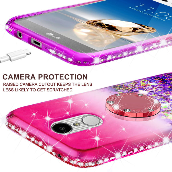 glitter ring phone case for lg aristo - hot pink gradient - www.coverlabusa.com