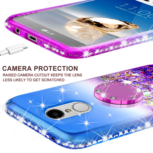 glitter ring phone case for lg aristo - blue gradient - www.coverlabusa.com