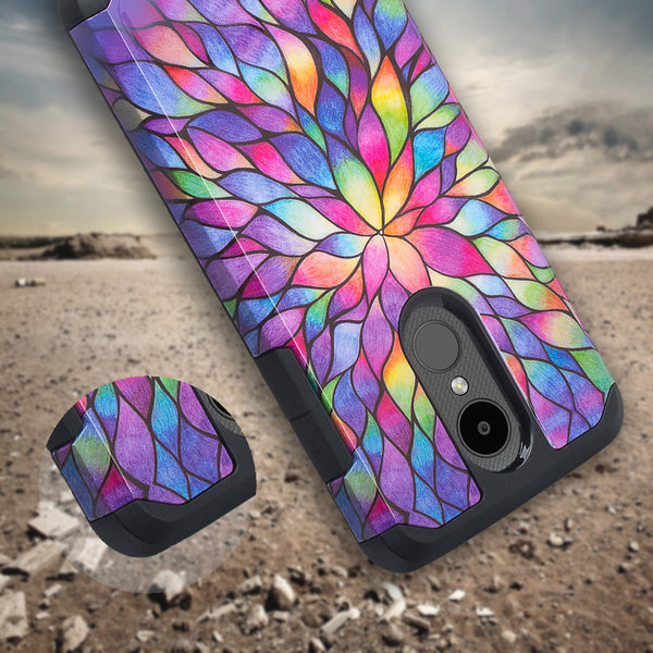 lg aristo 3 hybrid case - rainbow flower - www.coverlabusa.com
