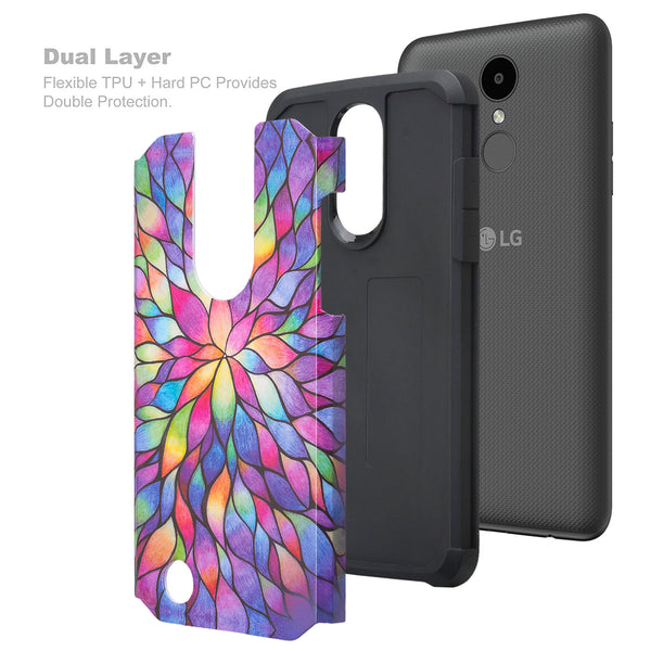 lg aristo 3 hybrid case - rainbow flower - www.coverlabusa.com