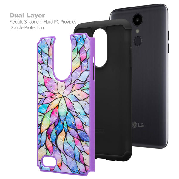lg aristo 2 case crystal rhinestone - rainbow flower - www.coverlabusa.com