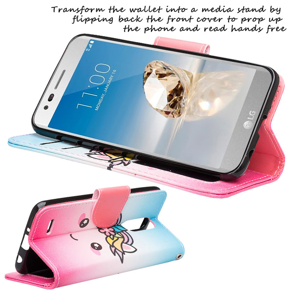 LG Aristo 2 Wallet Case - White Unicorn - www.coverlabusa.com