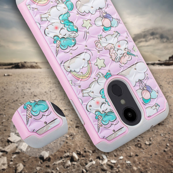 lg aristo 2 case crystal rhinestone - pink unicorn - www.coverlabusa.com