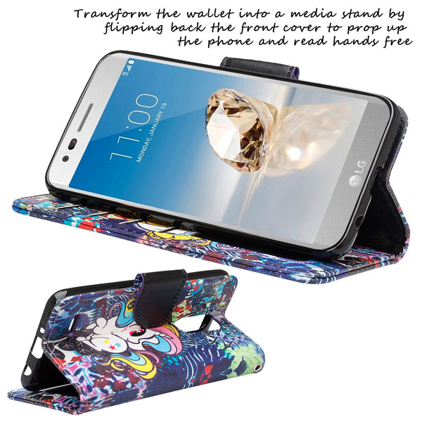 LG Aristo 2 Wallet Case - Rainbow Unicorn - www.coverlabusa.com