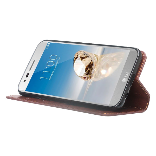 LG Aristo 2 Wallet Case - brown - www.coverlabusa.com