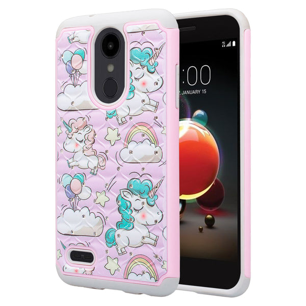 lg aristo 2 case crystal rhinestone - pink unicorn - www.coverlabusa.com
