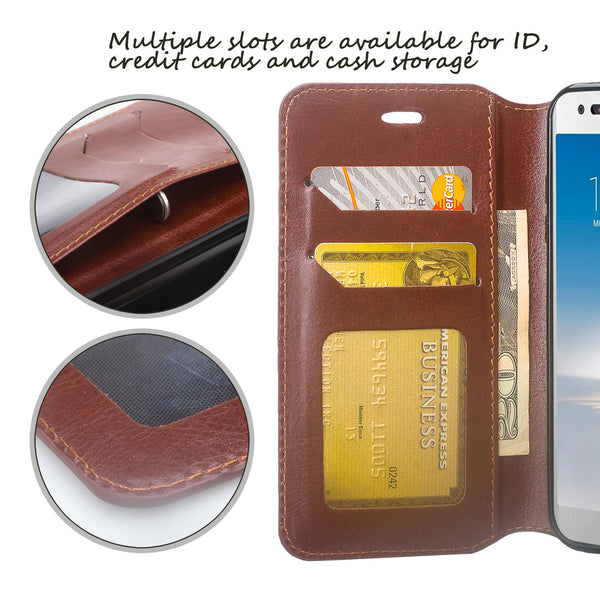 LG Aristo 2 Wallet Case - brown - www.coverlabusa.com