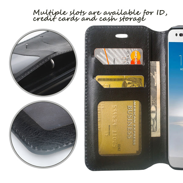 LG Aristo 2 Wallet Case - Black - www.coverlabusa.com