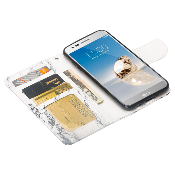 LG Aristo 2 Wallet Case - Marble - www.coverlabusa.com