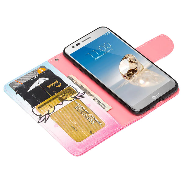 LG Aristo 2 Wallet Case - White Unicorn - www.coverlabusa.com