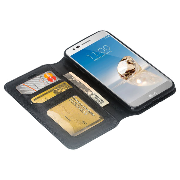 LG Aristo 2 Wallet Case - Black - www.coverlabusa.com