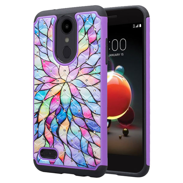 lg aristo 2 case crystal rhinestone - rainbow flower - www.coverlabusa.com