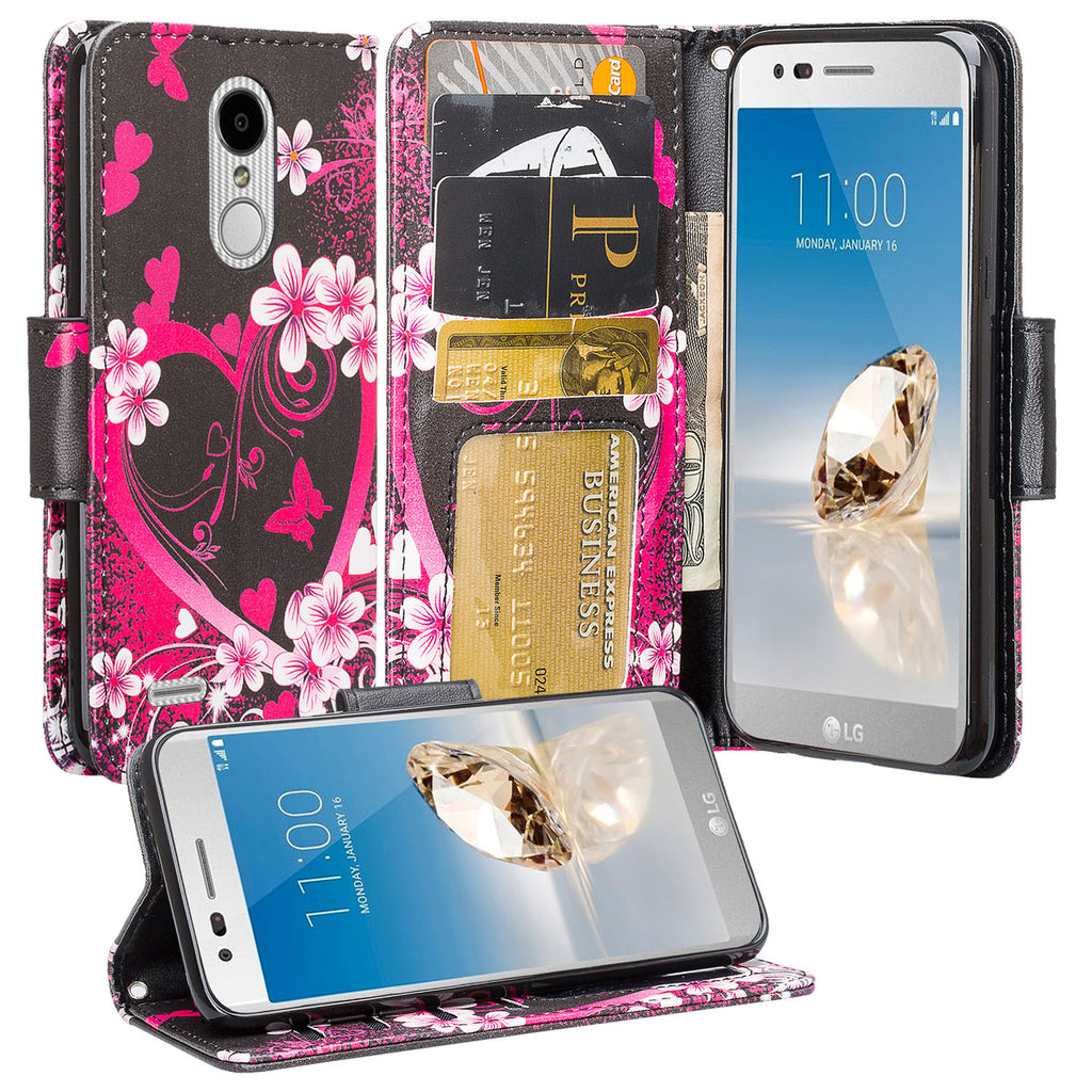 LG Aristo 2 Wallet Case - Heart Butterflies - www.coverlabusa.com
