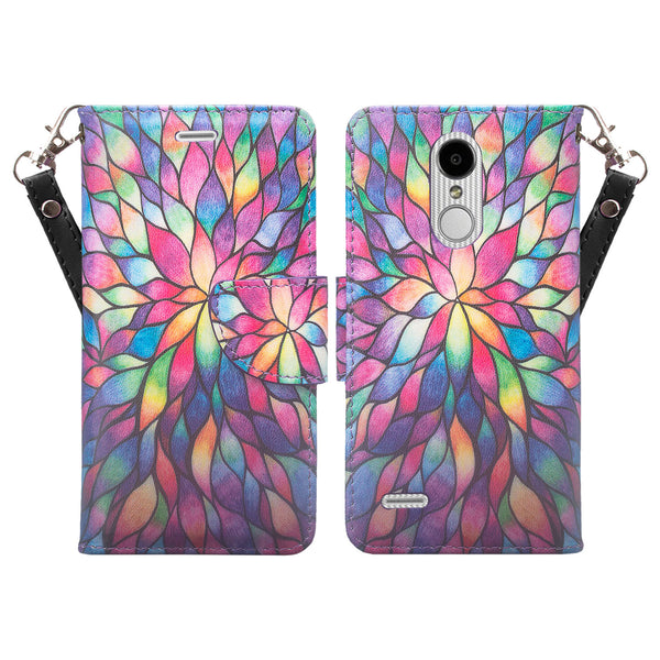LG Aristo 2 Wallet Case - Rainbow Flower - www.coverlabusa.com
