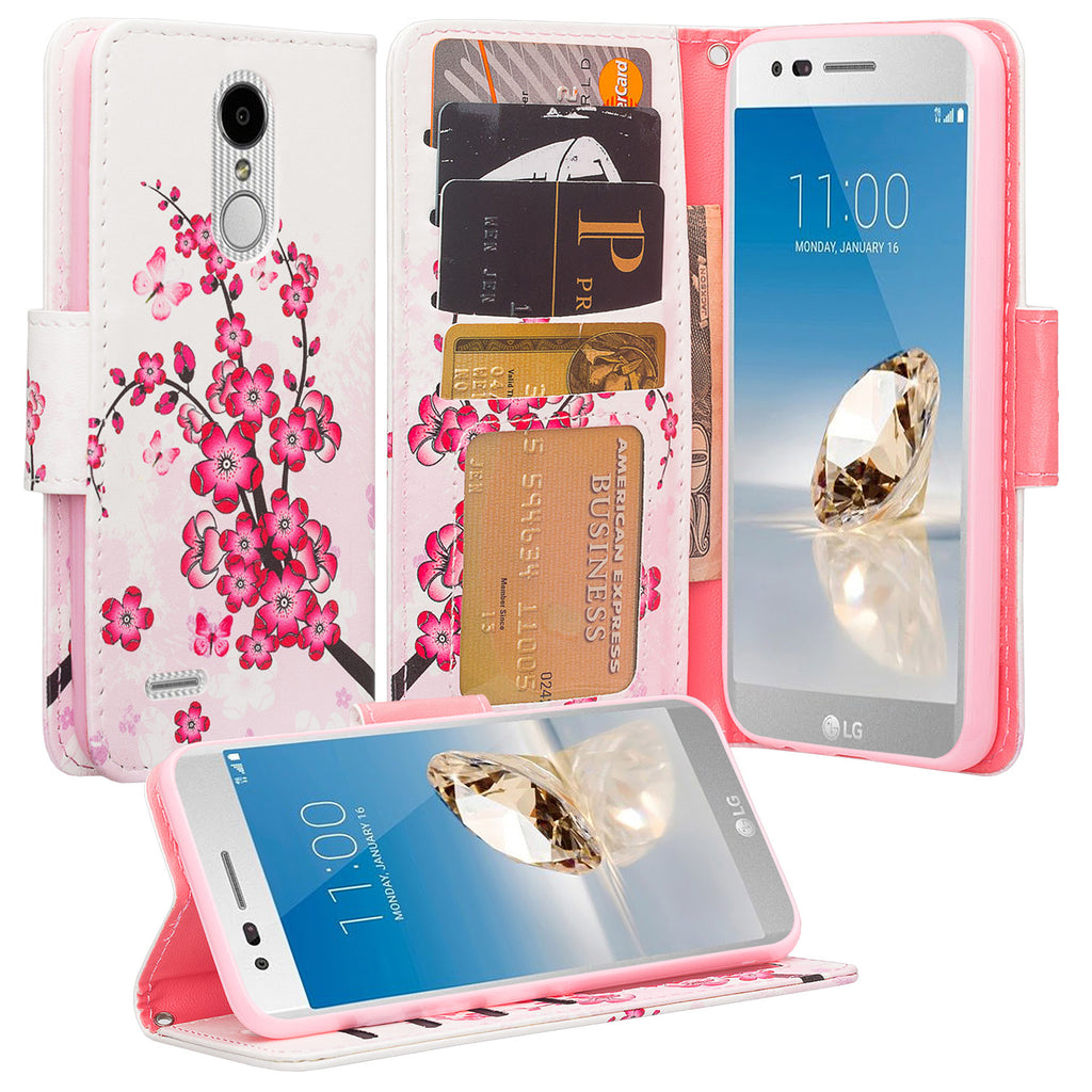 LG Aristo 2 Wallet Case - Cherry Blossom - www.coverlabusa.com