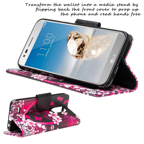 LG Aristo 2 Wallet Case - Heart Butterflies - www.coverlabusa.com