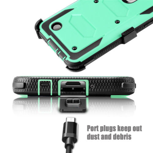 LG ARISTO holster case with screen protector - teal - www.coverlabusa.com