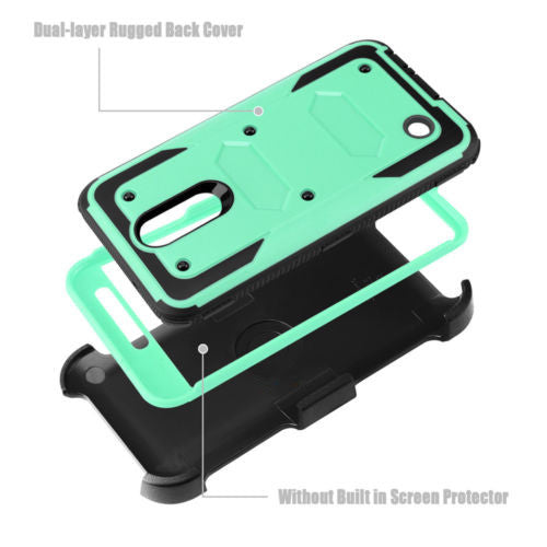 LG ARISTO holster case with screen protector - teal - www.coverlabusa.com