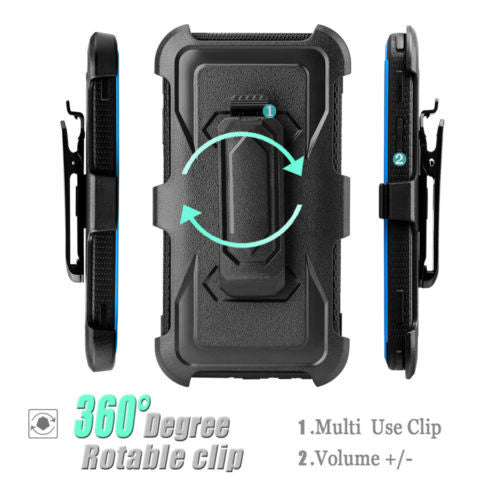 LG ARISTO holster case with screen protector - blue - www.coverlabusa.com