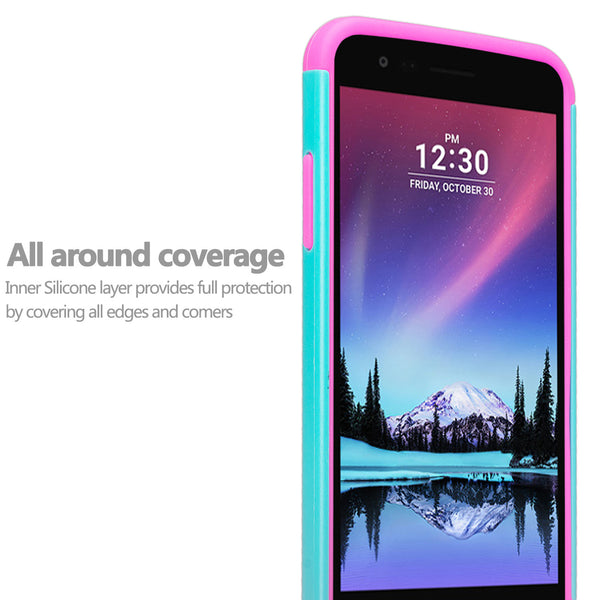 LG K4 (2017) | Fortune | Phoenix 3 case crystal rhinestone - teal flower - www.coverlabusa.com