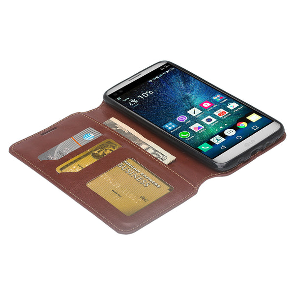 lg aristo leather wallet case - brown - www.coverlabusa.com