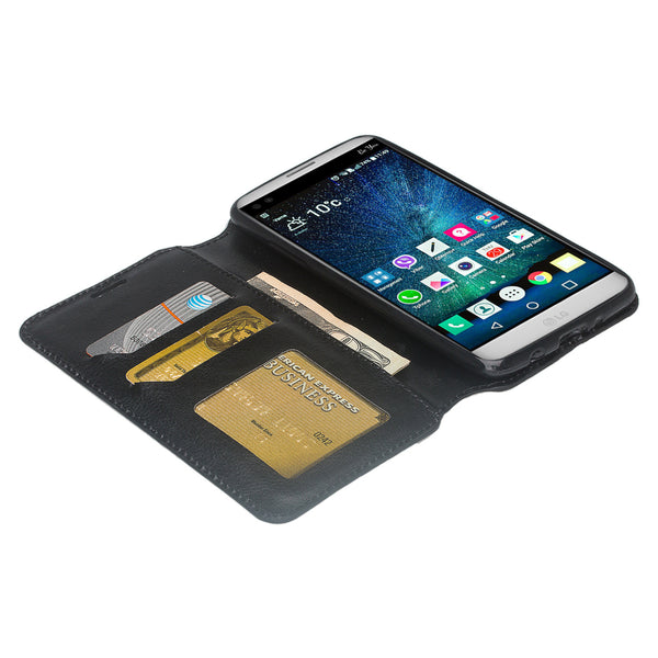 lg aristo leather wallet case - black - www.coverlabusa.com