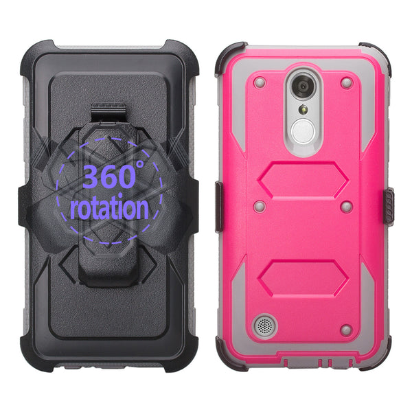 LG ARISTO holster case with screen protector - hot pink - www.coverlabusa.com