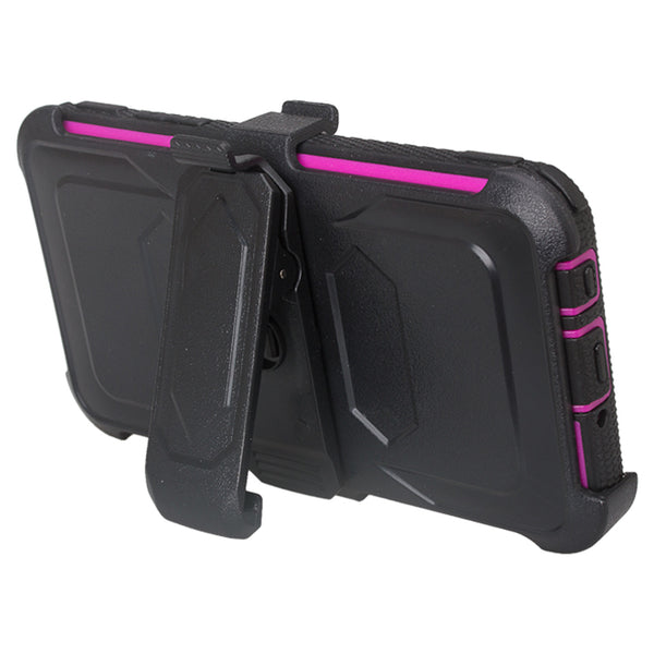 LG ARISTO holster case with screen protector - purple - www.coverlabusa.com