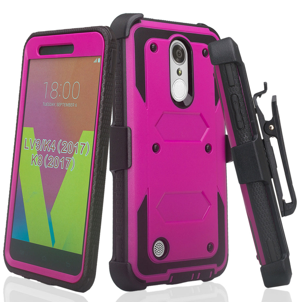 LG ARISTO holster case with screen protector - purple - www.coverlabusa.com