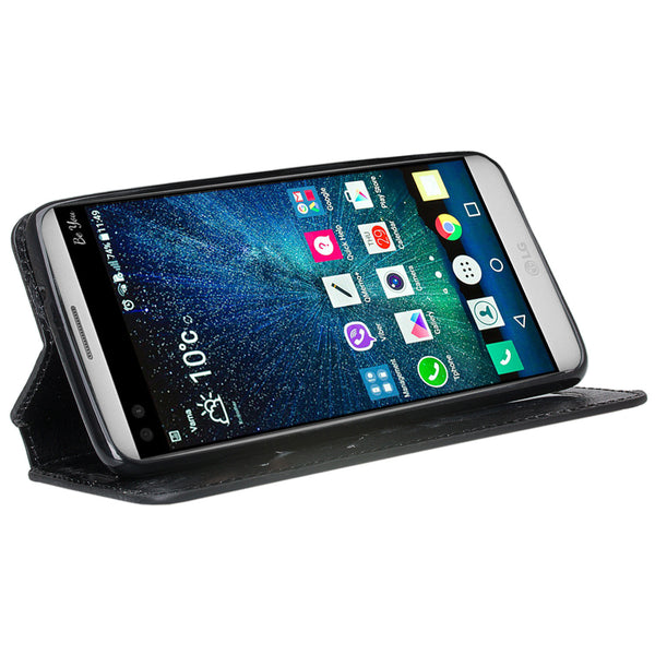 LG K4 (2017) | Fortune | Phoenix 3 | LV1 | M150 leather wallet case - black - www.coverlabusa.com