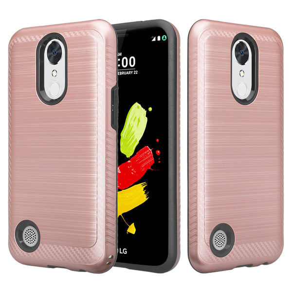 LG K4(2017) hybrid case - brush rose gold - www.coverlabusa.com